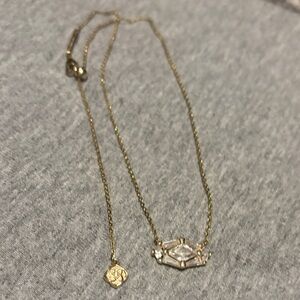 Kendra Scott Gold Hexagon Crystal Pendant Necklace. Lindy Rae design